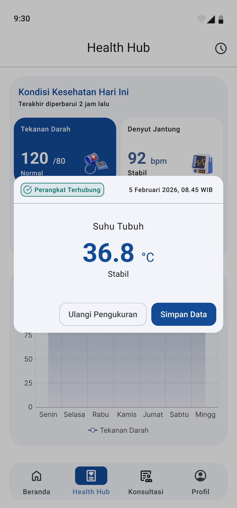 Screening flow in patient app