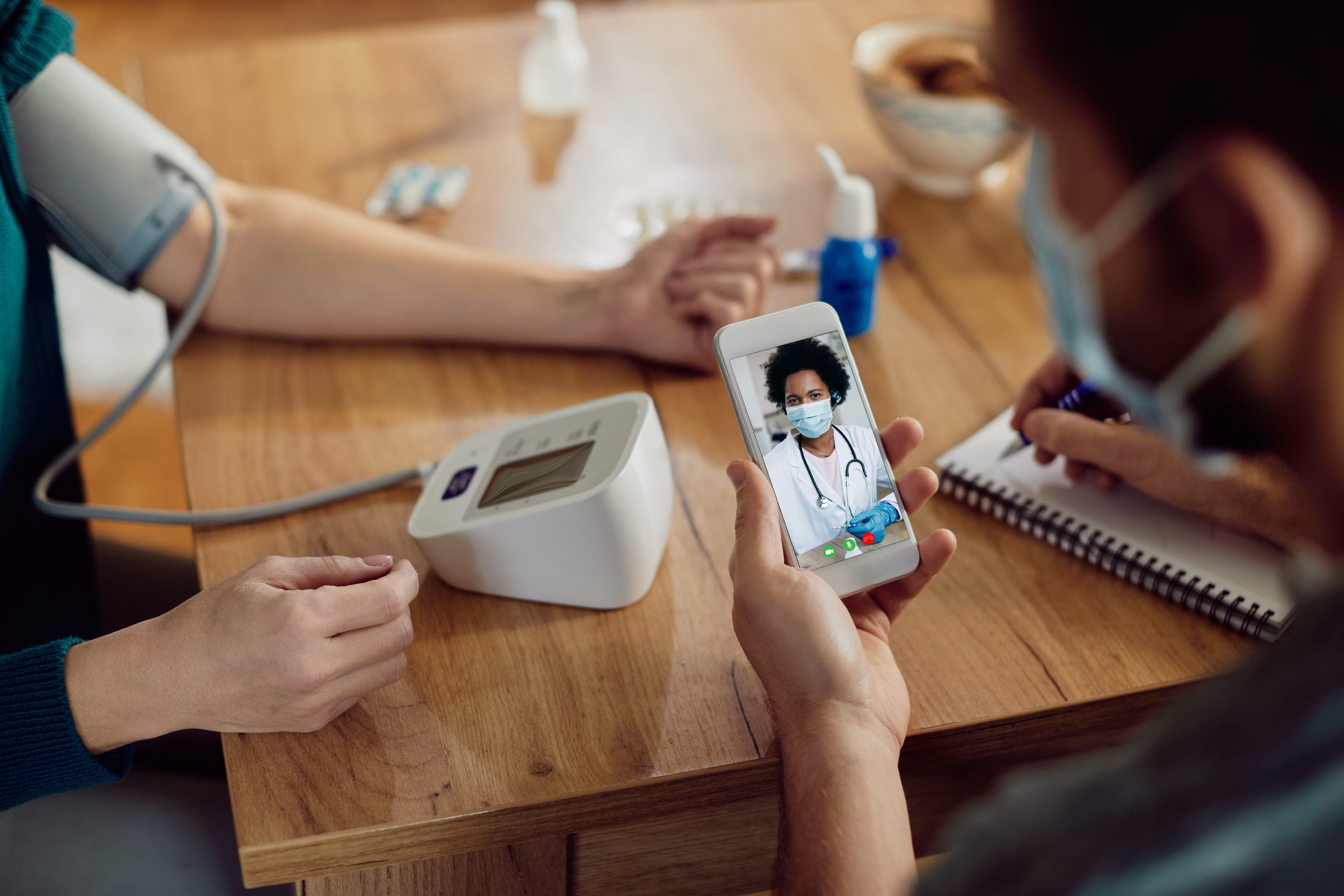 Telemedicine consultation close up